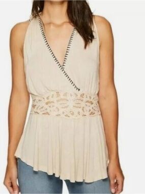 Free People Megan Peplum Tank Top